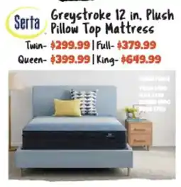 Big Lots Serta greystroke 12 in. plush pillow top mattress offer