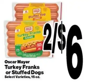 Oscar Mayer Turkey Franks or Stuffed Dogs