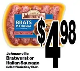 Super Saver Johnsonville Bratwurst or Italian Sausage offer