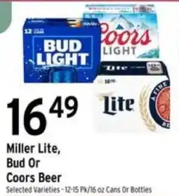 Brookshire's Miller Lite, Bud Or Coors Beer offer