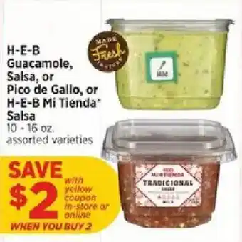 H-E-B Guacamole, Salsa, or Pico de Gallo, or H-E-B Mi Tienda Salsa