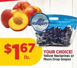 H-E-B Grapery Moon Drop Grapes or Yellow Nectarines offer