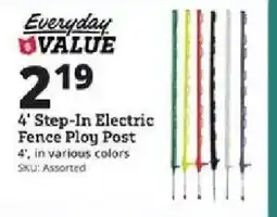Rural King Everyday Value 4' Step-In Electric Fence Ploy Post offer