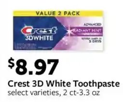 Fareway Crest 3D White Toothpaste offer