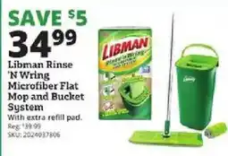 Rural King Libman Rinse 'N Wring Microfiber Flat Mop and Bucket System offer