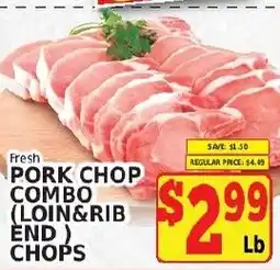 Fine Fare Fresh Pork Chop Combo (Loin & Rib End) Chops offer