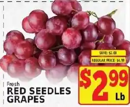 Fine Fare Fresh Red Seedles Grapes offer