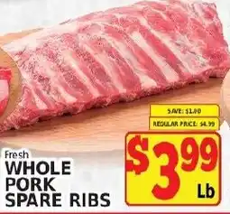 Fine Fare Fresh whole pork spare ribs offer