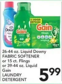 Pete's Fresh Market Downy fabric softener or Gain laundry detergent offer