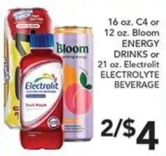Pete's Fresh Market Electrolyt Bloom Energy Drinks offer