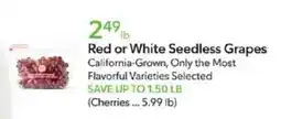 Publix Red or White Seedless Grapes offer