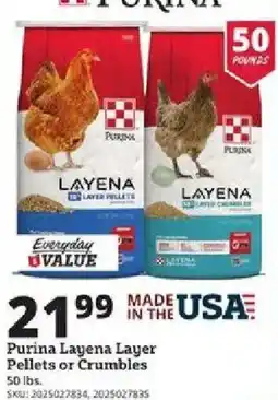 Rural King Purina Layena Layer Pellets or Crumbles offer