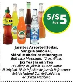 Rancho Markets Jarritos Assorted Sodas, Sangria Señorial, Sidral Mundet or Mineragua offer