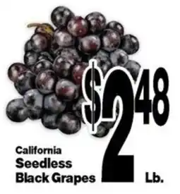 Super Saver California seedless black grapes offer