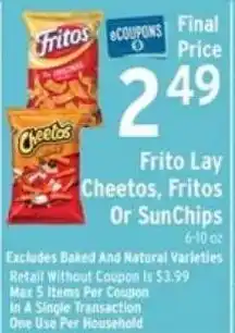 Brookshire's Frito Lay Cheetos, Fritos Or SunChips offer