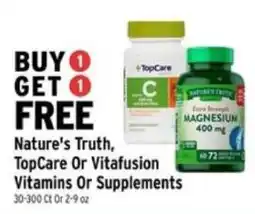 Brookshire's Nature's Truth, TopCare Or Vitafusion Vitamins Or Supplements offer