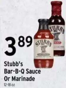 Brookshire's Stubb's bar-b-q sauce or marinade offer