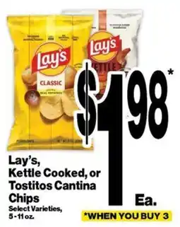Super Saver Lay's Kettle Cooked or Tostitos Cantina Chips offer