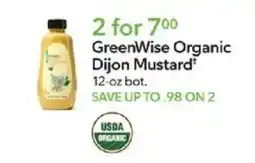 Publix GreenWise Organic Dijon Mustard offer