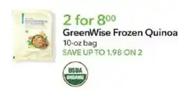 Publix Greenwise frozen quinoa offer