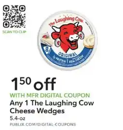 Publix Any 1 The Laughing Cow Cheese Wedges offer