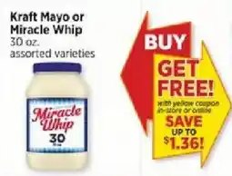 H-E-B Kraft mayo or miracle whip offer