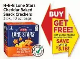 H-E-B H-E-B Lone Stars Cheddar Baked Snack Crackers offer