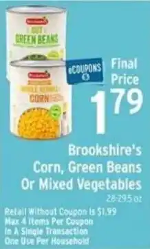 Brookshire's Corn, Green Beans Or Mixed Vegetables