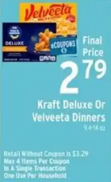 Kraft Deluxe Or Velveeta Dinners