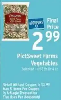 Brookshire's Pictsweet Farms Vegetables offer