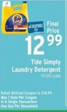 Brookshire's Tide Simply Laundry Detergent offer