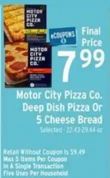 Brookshire's Motor City Pizza Co. Deep Dish Pizza Or 5 Cheese Bread offer