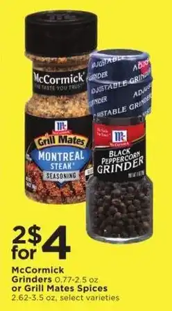 Cub Foods McCormick Grinders or Grill Mates Spices offer