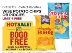 Food Lion Wise potato chips or ridgies offer