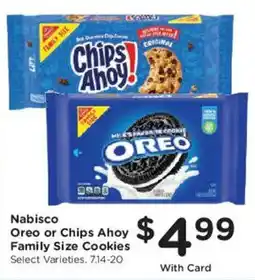 Smith's Nabisco Oreo or Chips Ahoy! Family Size Cookies offer