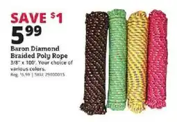Rural King Baron Diamond Braided Poly Rope offer