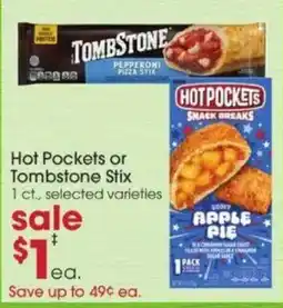 Giant Eagle Hot Pockets or Tombstone Stix offer