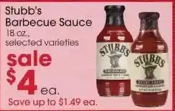 Giant Eagle Stubb's Barbecue Sauce offer