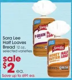 Giant Eagle Sara Lee Half Loaves Bread offer