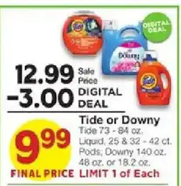 United Supermarkets Tide or Downy offer