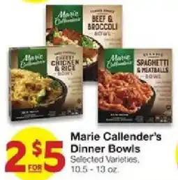 United Supermarkets Marie Callender's Dinner Bowls offer