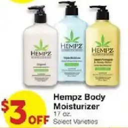 United Supermarkets Hempz body moisturizer offer
