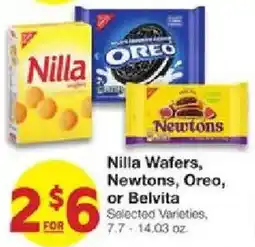 United Supermarkets Nilla Wafers, Newtons, Oreo, or Belvita offer