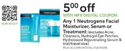 Publix Neutrogena facial moisturizer, serum or treatment offer