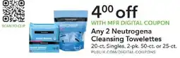 Publix Any 2 Neutrogena Cleansing Towelettes offer