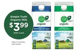 Dillons Simple Truth Organic Milk offer