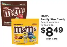 Dillons M&M's Family Size Candy offer