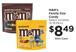 Fry's M&M's Family Size Candy offer