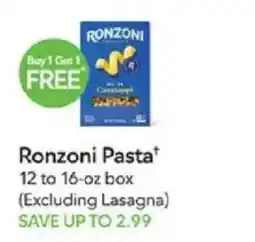 Publix Ronzoni Pasta offer