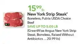 Publix New York Strip Steak offer